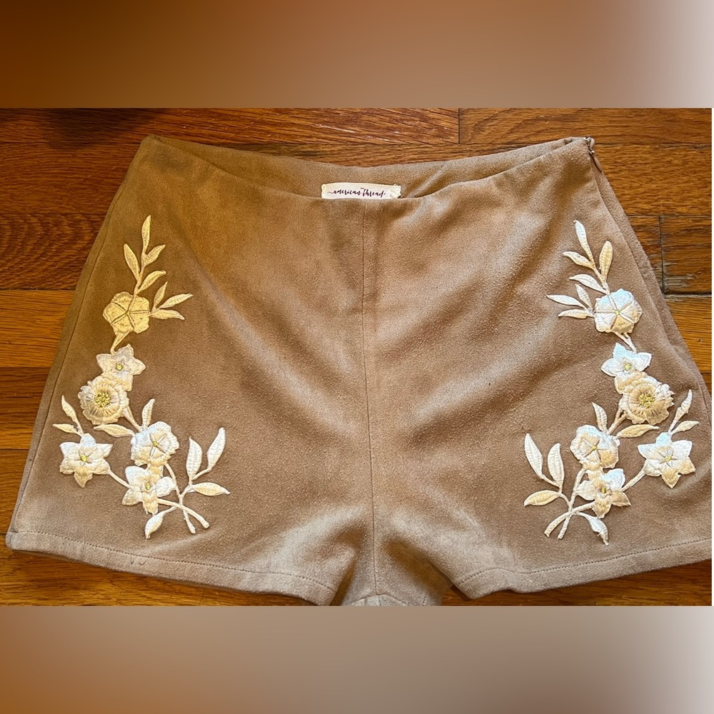 American Threads Faux Suede Shorts